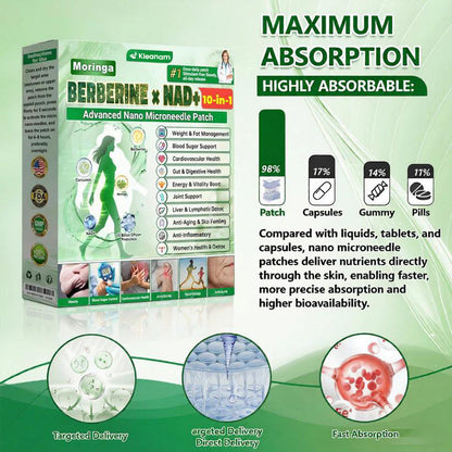 𝐎𝐟𝐟𝐢𝐜𝐢𝐚𝐥 𝐔𝐒 𝐒𝐭𝐨𝐫𝐞 🇺🇸 | 🧑‍⚕️🩺kleanam Moringa · Berberine × NAD+ 𝟏𝟎-𝐢𝐧-𝟏 𝐀𝐝𝐯𝐚𝐧𝐜𝐞𝐝 𝐍𝐚𝐧𝐨 𝐌𝐢𝐜𝐫𝐨𝐧𝐞𝐞𝐝𝐥𝐞 𝐏𝐚𝐭𝐜𝐡 — 𝐎𝐧𝐜𝐞 𝐃𝐚𝐢𝐥𝐲, 𝐕𝐢𝐬𝐢𝐛𝐥𝐞 𝐑𝐞𝐬𝐮𝐥𝐭𝐬 𝐢𝐧 𝟕 𝐃𝐚𝐲𝐬