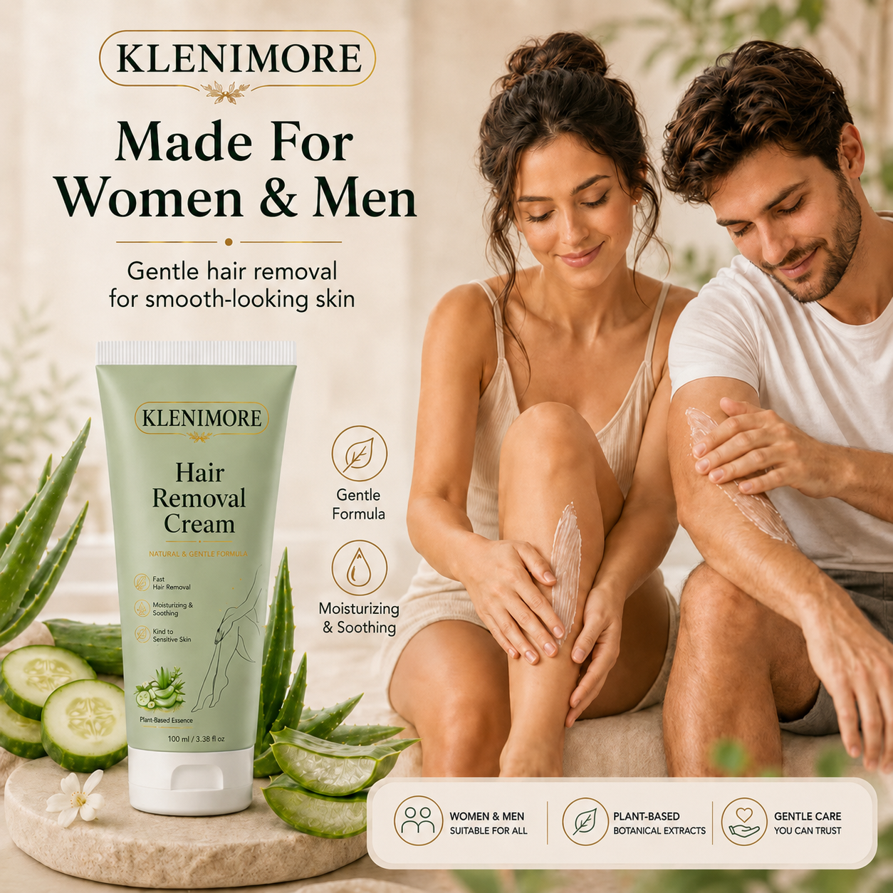 KLENIMORE | Painless Depilatory Cream – No Razor Bumps, No Harsh Odor