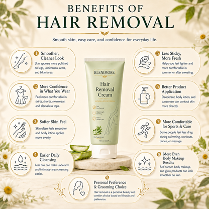 KLENIMORE | Painless Depilatory Cream – No Razor Bumps, No Harsh Odor