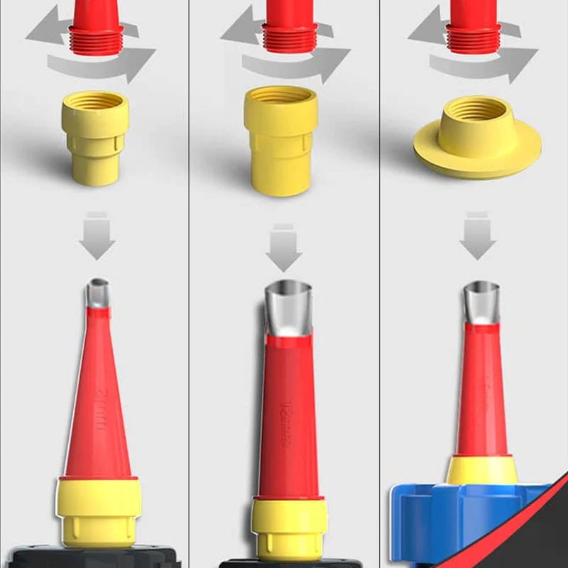 A set of one-piece stainless steel nozzles